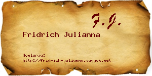 Fridrich Julianna névjegykártya